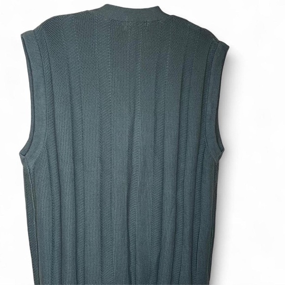 Vintage Reebok Golf Knit Sweater Vest Green Button Down L - Picture 4 of 6